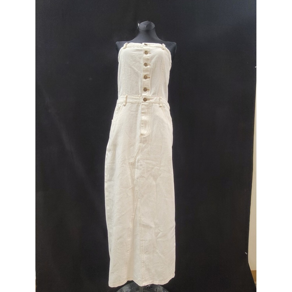 Sofie The‎ Label Womens Ellison Button Front Dress Size M Off White Strapless
